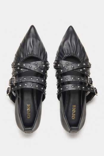 Oroh Janus Ruched Front Pointed Toe Ballerinas 
