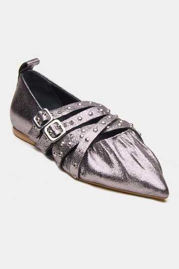 Oroh Janus Ruched Front Pointed Toe Ballerinas 
