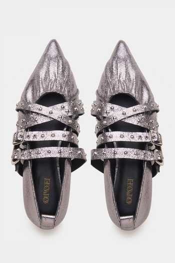 Oroh Janus Ruched Front Pointed Toe Ballerinas 