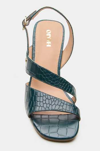 Oroh Cygnus Croc Textured Multi Strap Heels 