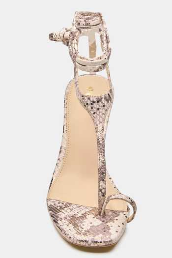 Oroh Europa Snake Print Lace Up Pencil Heels 