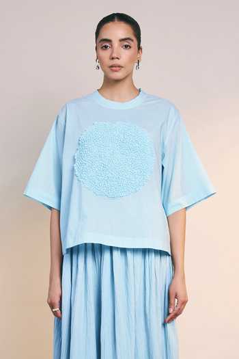 Ilk Ice Blue Fleck Top 