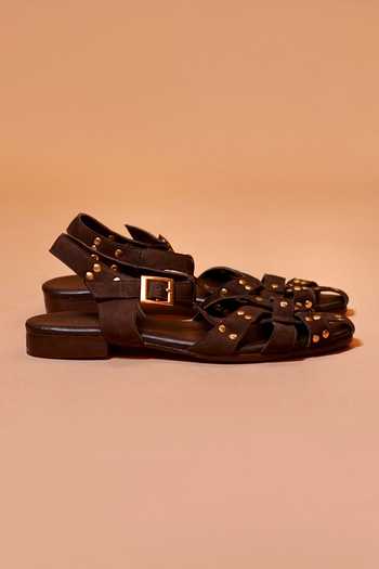 Dmodot_Brown Pelle Bruno Rivo Leather Sandals _Online_at_Aza_Fashions