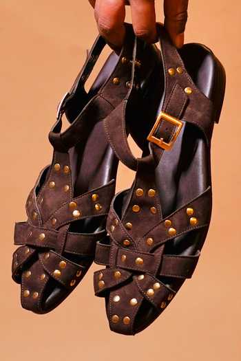 Buy_Dmodot_Brown Pelle Bruno Rivo Leather Sandals _Online_at_Aza_Fashions