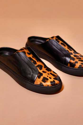 Dmodot_Black Leopardo Nero Sabot Printed Sneaker Mules _Online_at_Aza_Fashions