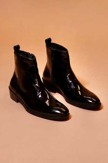 Dmodot Sprazzo Nero Lucido Glossy Leather Boots 