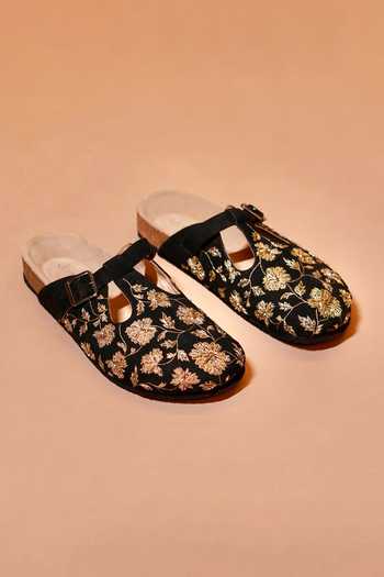 Dmodot Hoffler Corko Ricamo Nero Embroidered Mules 