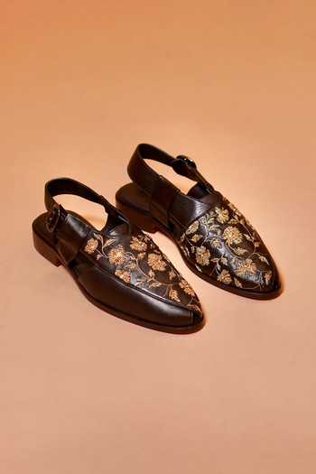 Buy_Dmodot_Brown Pesha Ricamo Moro Sandals _Online_at_Aza_Fashions