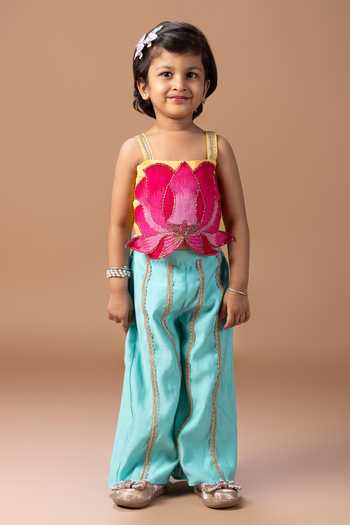 Little Brats Hand Embroidered Top & Palazzo Set 