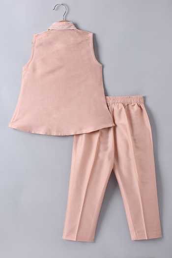 Little Brats Hand Painted Cotton Silk Top & Pant Set 