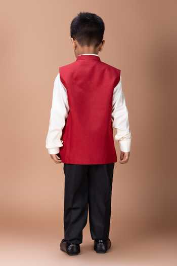 Little Brats Phoenix Embroidered Bundi & Pant Set 