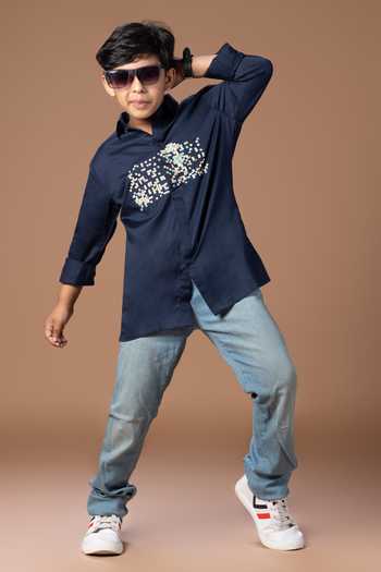 Little Brats Box Placement Embroidered Shirt 