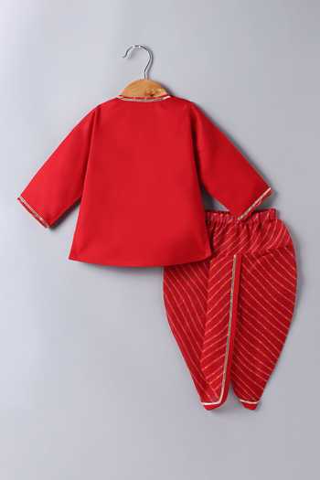 Little Brats Carnival Embroidered Kurta & Dhoti Pant Set 