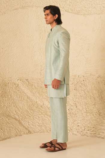 Shreyansh Designs Zoren Pearl Embroidered Bandhgala & Kurta Set 