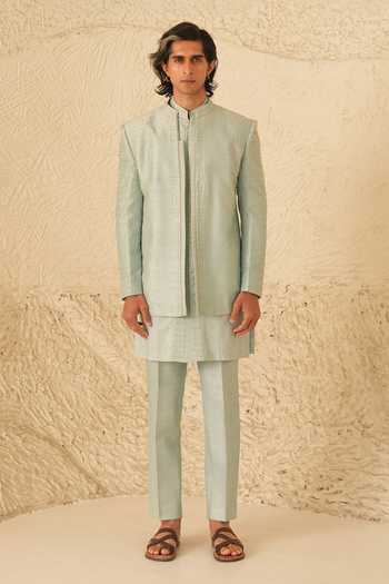 Shreyansh Designs Zoren Pearl Embroidered Bandhgala & Kurta Set 