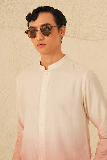 Buy Shreyansh Designs Pink Silk, Cotton Pavel Ombre Shirt And Pant Set Online at Aza Fashions Buy_Shreyansh Designs_Pink Silk, Cotton Pavel Ombre Shirt And Pant Set _Online_at_Aza_Fashions