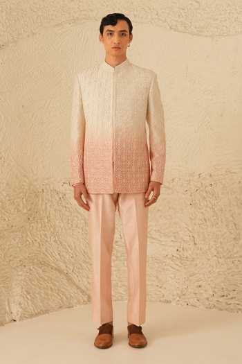 Shreyansh Designs Lenardo Jharokha Embroidered Bandhgala Set 