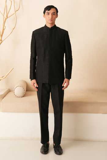 Shreyansh Designs Nicolas French Knot Embroidered Bandhgala Set 