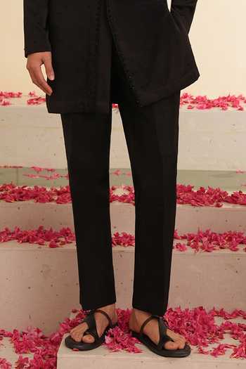 Buy Shreyansh Designs Black Silk French Knot Embroidered Kurta And Pant Set Online at Aza Fashions Buy_Shreyansh Designs_Black Silk French Knot Embroidered Kurta And Pant Set _Online_at_Aza_Fashions