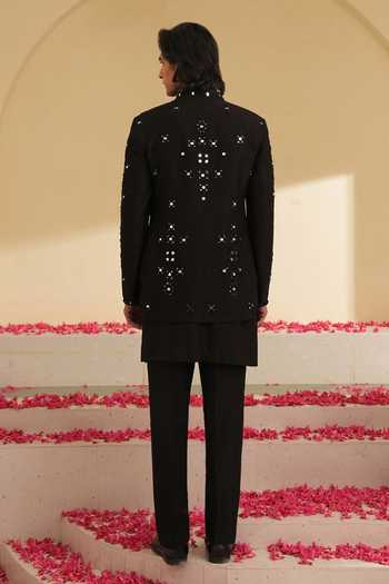 Shreyansh Designs Ardein Mirror Work Bandhgala & Kurta Set 