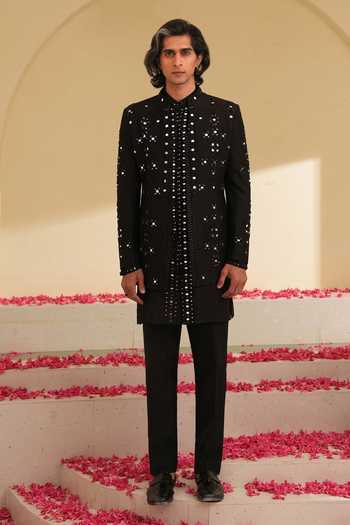 Shreyansh Designs Ardein Mirror Work Bandhgala & Kurta Set 