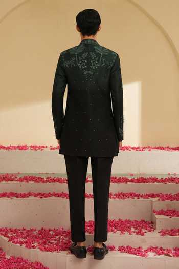 Shreyansh Designs Mikhail Botanic Embroidered Bandhgala Set 