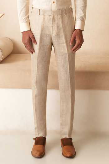 Buy_Shreyansh Designs_Ivory Linen Jasper Shirt And Pant Set _Online_at_Aza_Fashions