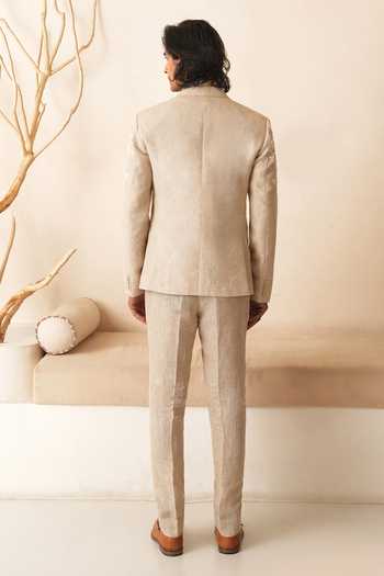 Shreyansh Designs Victor Embroidered Linen Blazer & Pant Set 