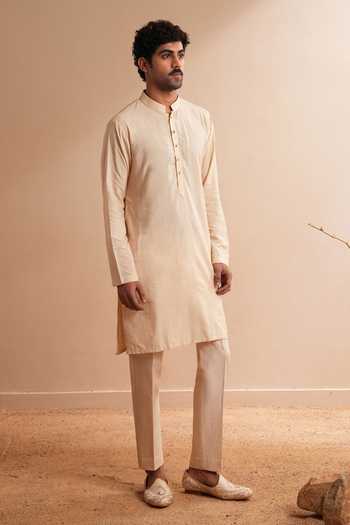 Shreyansh Designs Azoure Cotton Silk Plain Kurta Set 