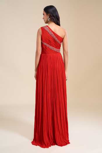 Naintara Bajaj Asymmetric Bodice Hand Embroidered Gown
