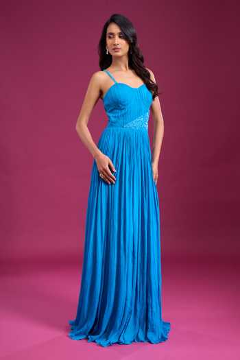 Buy_Naintara Bajaj_Sky Blue Chinon Sequins, Beads Sweetheart Neck Hand Embroidered Bodice Gown 