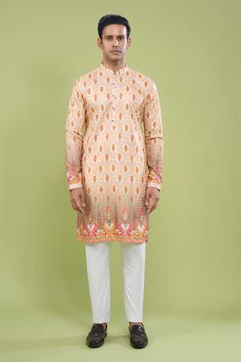 Shop Arihant Rai Sinha Multi Color Cotton Embroidered Kurta And Pant Set Online at Aza Fashions Shop_Arihant Rai Sinha_Multi Color Cotton Embroidered Kurta And Pant Set _Online_at_Aza_Fashions