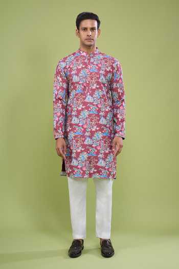 Buy_Arihant Rai Sinha_Multi Color Cotton Thread And Sequin Work Kurta Set 