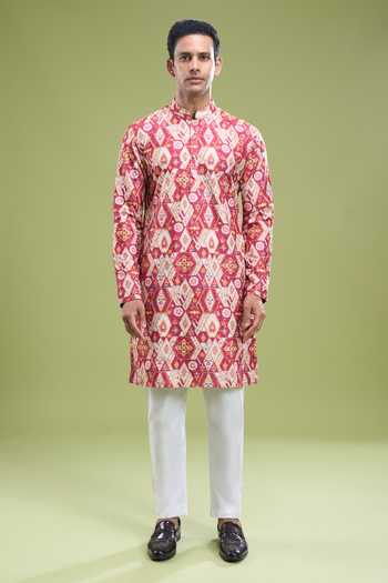 Buy Arihant Rai Sinha Multi Color Cotton Printed Kurta And Pant Set Online at Aza Fashions Buy_Arihant Rai Sinha_Multi Color Cotton Printed Kurta And Pant Set _Online_at_Aza_Fashions
