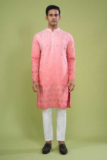 Buy Arihant Rai Sinha Pink Silk, Cotton Mirror Work Kurta And Pant Set Online at Aza Fashions Buy_Arihant Rai Sinha_Pink Silk, Cotton Mirror Work Kurta And Pant Set _Online_at_Aza_Fashions