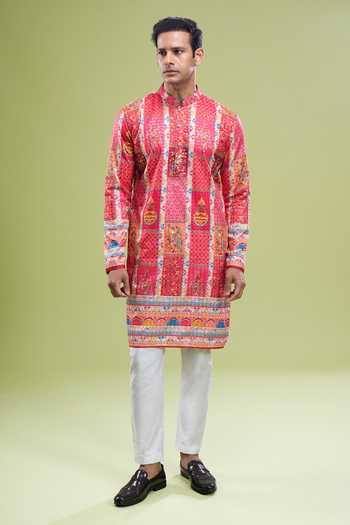 Buy Arihant Rai Sinha Multicolor Cotton Embroidered And Printed Kurta Set Buy_Arihant Rai Sinha_Multicolor Cotton Embroidered And Printed Kurta Set