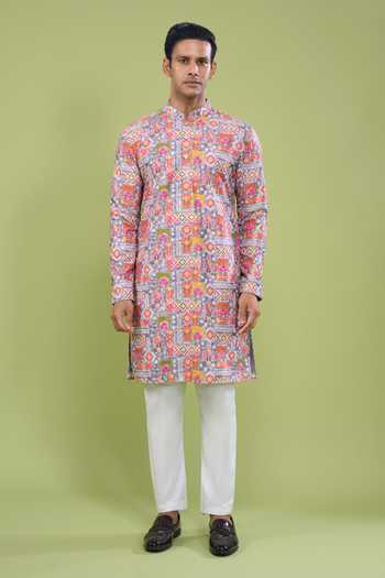 Buy Arihant Rai Sinha Multi Color Cotton Thread And Sequin Embroidered Kurta Set Online at Aza Fashions Buy_Arihant Rai Sinha_Multi Color Cotton Thread And Sequin Embroidered Kurta Set _Online_at_Aza_Fashions