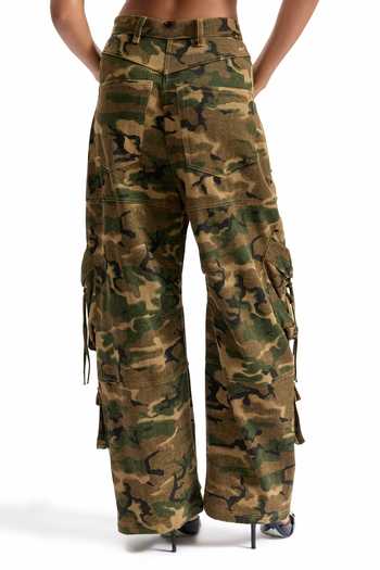 Cilvr_Brown Cotton Combat Studded Cargo Pant _Online_at_Aza_Fashions