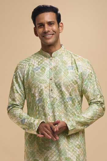 Arihant Rai Sinha Green Cotton Printed Kurta And Pant Set at Aza Fashions Arihant Rai Sinha_Green Cotton Printed Kurta And Pant Set _at_Aza_Fashions