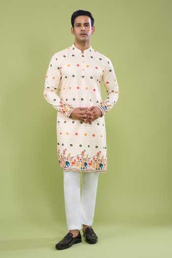 Arihant Rai Sinha Embroidered Cotton Kurta Set 