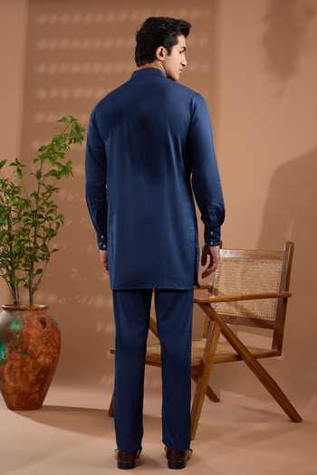 Spring Break Jacquard Embroidered Nehru Jacket & Kurta Set 