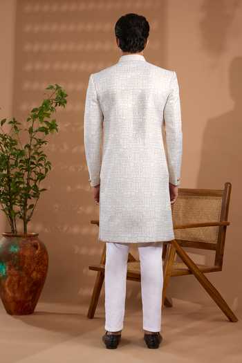 Spring Break Jacquard Woven Sherwani Set 