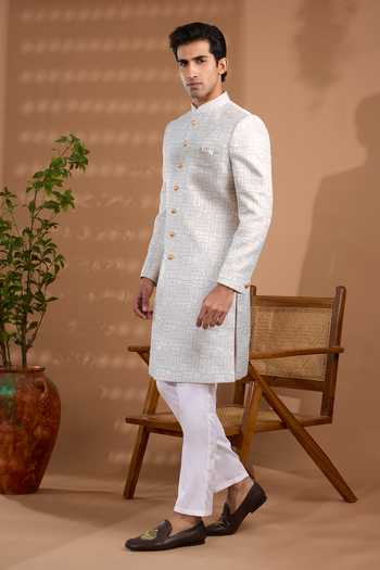 Spring Break Jacquard Woven Sherwani Set 