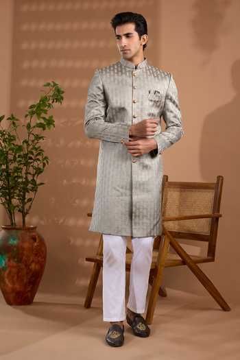 Spring Break Jacquard Woven Sherwani & Pant Set 