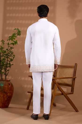 Spring Break Border Embroidered Kurta Set