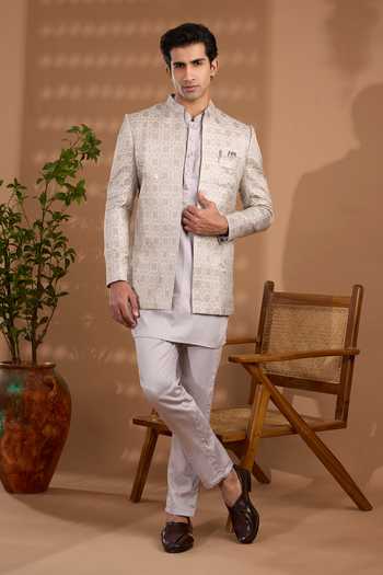 Spring Break Embroidered Bandhgala Jacket Set 