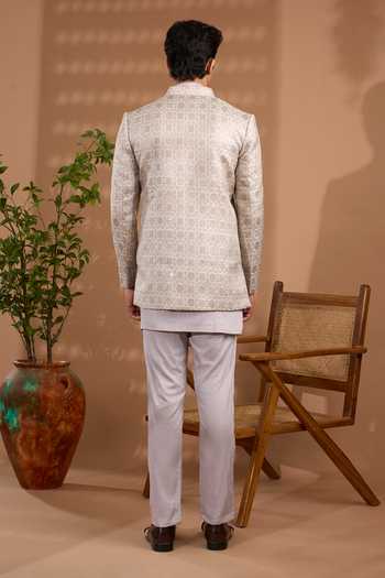 Spring Break Embroidered Bandhgala Jacket Set 