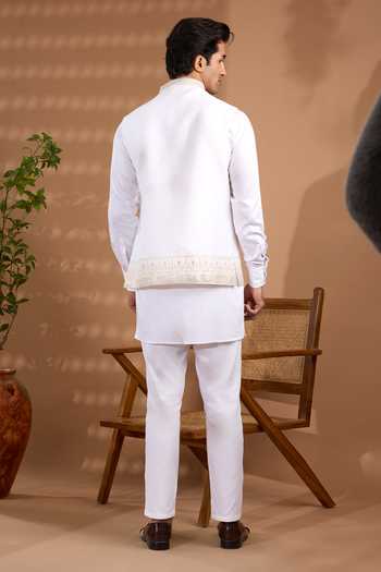 Spring Break Embroidered Nehru Jacket & Kurta Set 