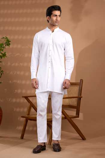 Spring Break White Silk, Cotton Satin Embroidered Nehru Jacket And Kurta Set Online at Aza Fashions Spring Break_White Silk, Cotton Satin Embroidered Nehru Jacket And Kurta Set _Online_at_Aza_Fashions