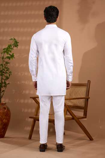 Buy Spring Break White Silk, Cotton Satin Embroidered Nehru Jacket And Kurta Set Online at Aza Fashions Buy_Spring Break_White Silk, Cotton Satin Embroidered Nehru Jacket And Kurta Set _Online_at_Aza_Fashions